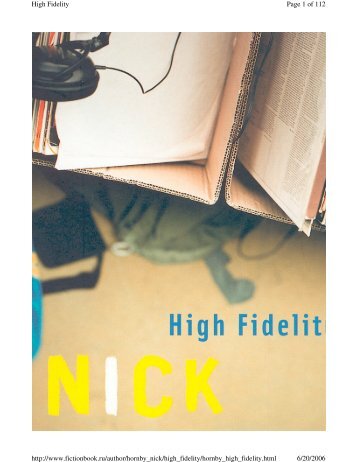 high fidelity nick hornby epub free download Free nick high epub download hornby fidelity